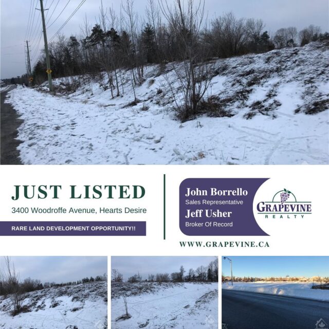 #JustListed 3400 Woodroffe Avenue, in Hearts Desire. 

Developers do not miss out on this rare land development opportunity within the city core. Seller has 4M PLAN approval from the City of Ottawa for 30 single family homes already in place! This site is in a prime location backing the family oriented community of Hearts Desire. Every amenity imaginable is within walking distance such as schools, parks, coffee shops, grocery, medical, public transit, banks, etc. Begin construction in spring 2023 and avoid the timely delays!

MLS® NUMBER: 1325130

Reach out today for more information or to book a private showing!
Grapevine Realty
📱613.829.1000

#RareOpportunity #LandForSale #LocationLocationLocation #GrapevineRealty #SellBuySave #FreshOffTheVine #RealEstateRedefined #ReadyToBePicked #Land #OttawaRealEstate #Ottawa #NewListing #RealEstate #Realtor #OttawaRealtor #OttawaRealEstateMarket #OttawaProperties #LocallyOwned #LocallyOperated #StittsvilleBusiness